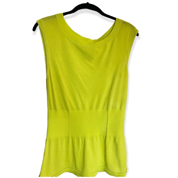 Ann Taylor Tops - Ann Taylor Lime Green Neon Yellow fitted peplum tank top